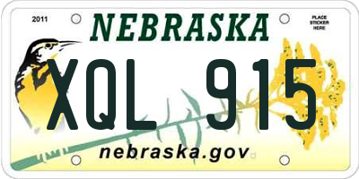 NE license plate XQL915