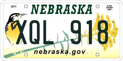 NE license plate XQL918