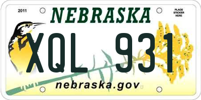 NE license plate XQL931