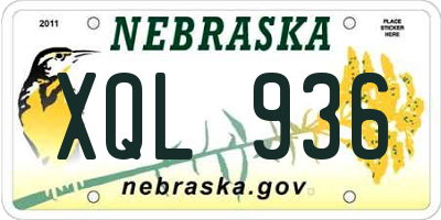 NE license plate XQL936