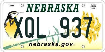 NE license plate XQL937