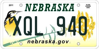 NE license plate XQL940
