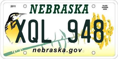 NE license plate XQL948