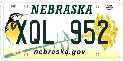 NE license plate XQL952