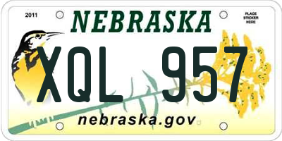 NE license plate XQL957