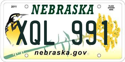 NE license plate XQL991