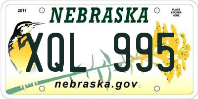 NE license plate XQL995