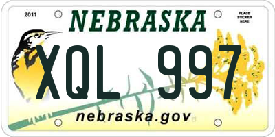 NE license plate XQL997