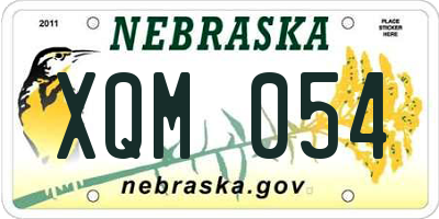 NE license plate XQM054