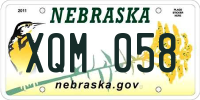 NE license plate XQM058