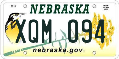 NE license plate XQM094