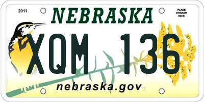 NE license plate XQM136