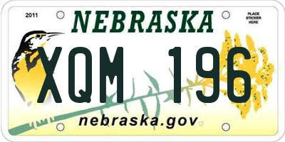 NE license plate XQM196