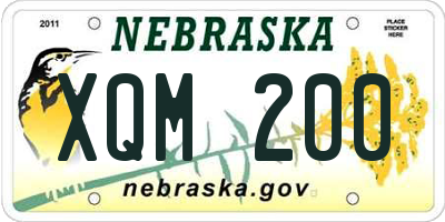NE license plate XQM200