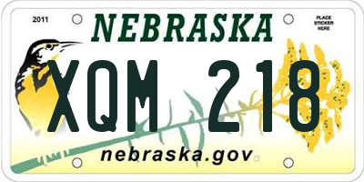 NE license plate XQM218