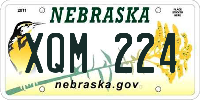 NE license plate XQM224