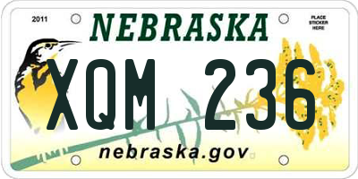 NE license plate XQM236