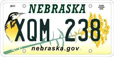 NE license plate XQM238