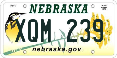 NE license plate XQM239