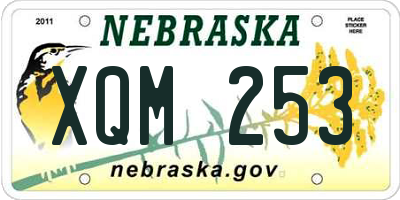 NE license plate XQM253