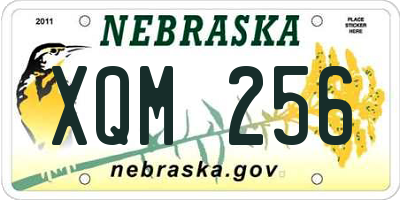 NE license plate XQM256