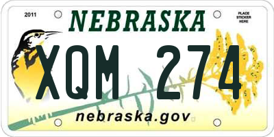 NE license plate XQM274