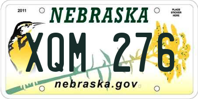 NE license plate XQM276