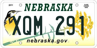 NE license plate XQM291