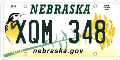 NE license plate XQM348