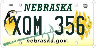 NE license plate XQM356