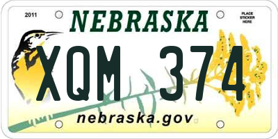 NE license plate XQM374