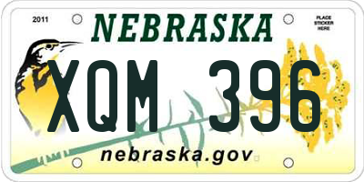 NE license plate XQM396