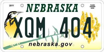 NE license plate XQM404