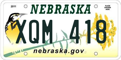 NE license plate XQM418