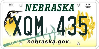 NE license plate XQM435