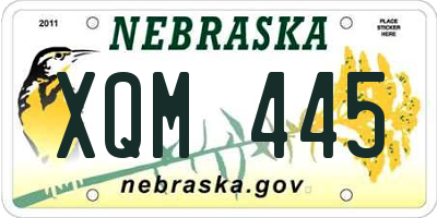 NE license plate XQM445