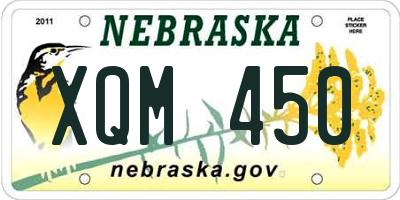 NE license plate XQM450