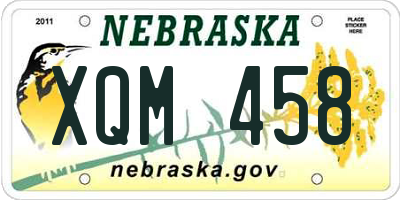 NE license plate XQM458