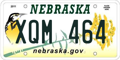 NE license plate XQM464