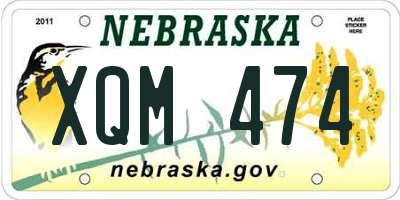 NE license plate XQM474