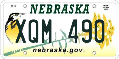 NE license plate XQM490