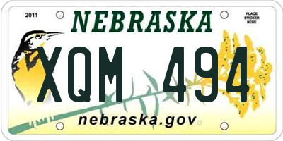 NE license plate XQM494