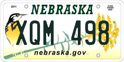 NE license plate XQM498