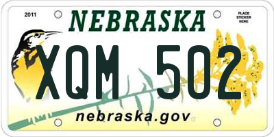 NE license plate XQM502