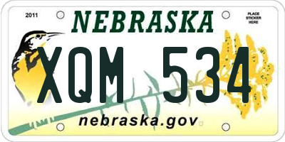 NE license plate XQM534