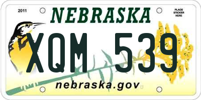 NE license plate XQM539