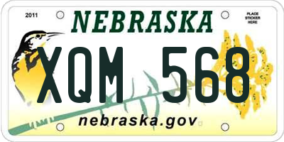 NE license plate XQM568