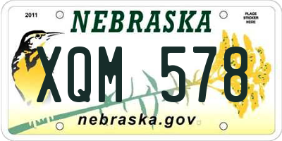 NE license plate XQM578