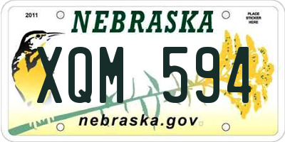 NE license plate XQM594