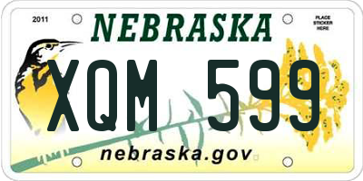 NE license plate XQM599